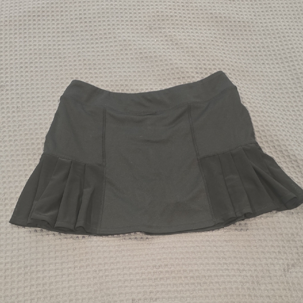 Absolutely Black Mini Skirt with Paneled Pleat Details